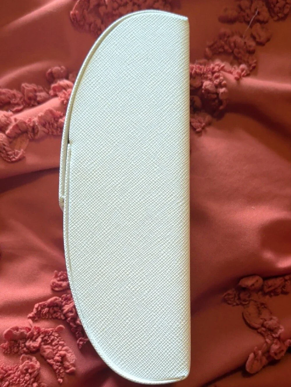 Prada Eyewear Case in Cream with Gold Logo